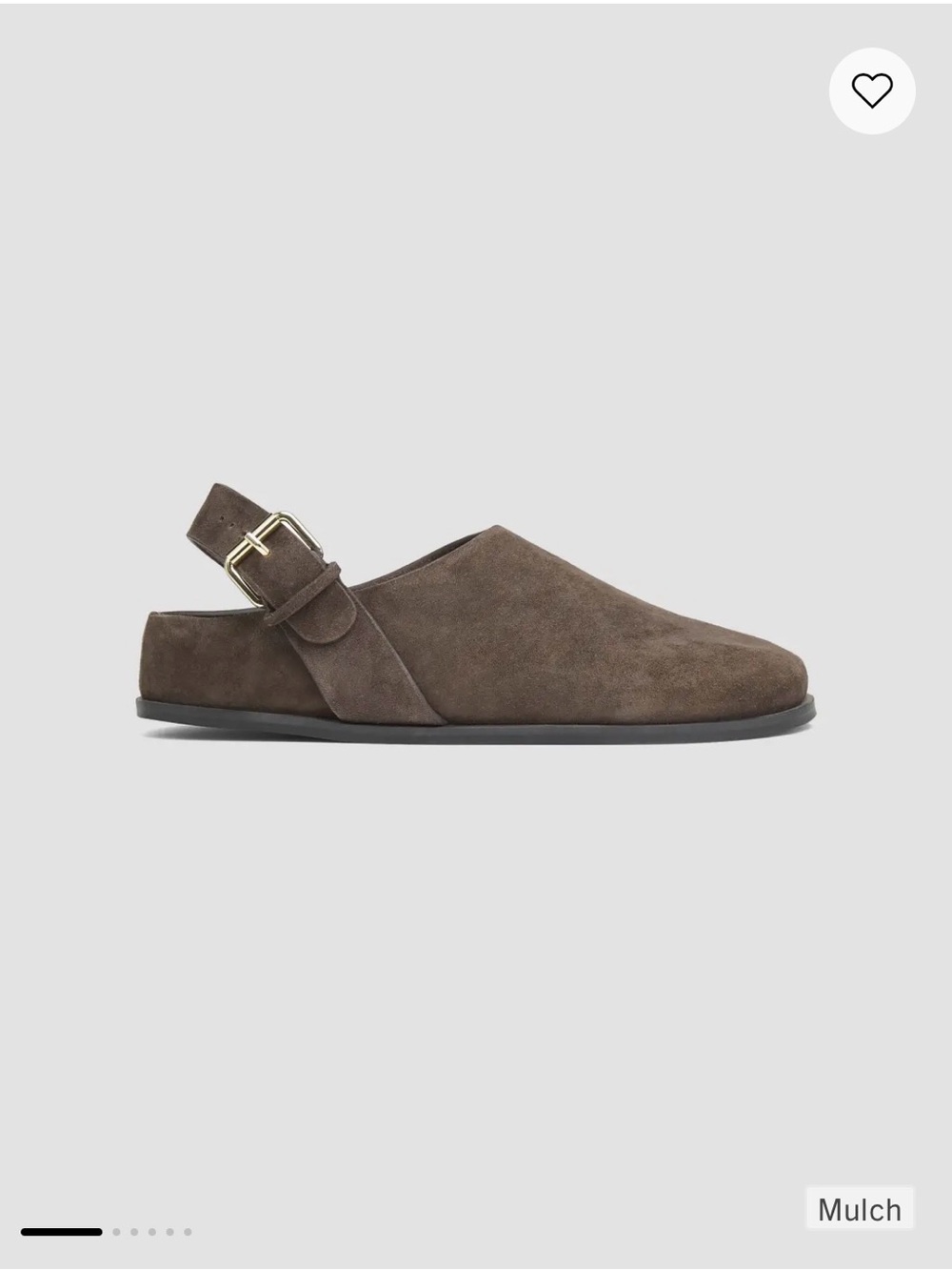 A.Emery Louis Clog Mulch Suede Slingback Mule with Buckle
